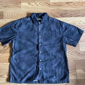 Black Casual Button Down Shirt with Relaxed Fit